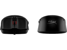 Charger l&#39;image dans la galerie, Deux souris de jeu noires, vue de face et de dessus, sur fond blanc.
