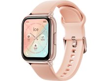 Charger l&#39;image dans la galerie, Montre intelligente rose. Cadran carré avec horloge, fréquence cardiaque, pas et plus encore. Bracelet rose.
