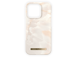 Coque de téléphone blanche avec motif marbré. Le logo Ideal of Sweden est en bas.