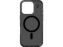 Charger l'image dans la galerie, Coque transparente pour iPhone sur fond noir, avec un anneau magnétique circulaire.

