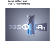 Charger l&#39;image dans la galerie, Graphique avec téléphone montrant mAh et charge de batterie. Graphique d&#39;énergie bleu dans le téléphone.
