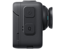 Charger l&#39;image dans la galerie, Caméra d&#39;action noire, vue latérale, avec deux boutons et un objectif.
