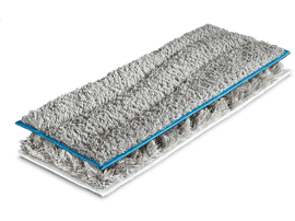 Un tampon de nettoyage multicouche avec une bordure bleue.