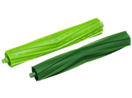 Deux brosses vertes pour aspirateur robot Roomba. Elles sont cylindriques.