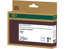 Charger l&#39;image dans la galerie, Boîte de remplacement d&#39;encre ISY 4 cartouches, avec couleurs et informations de compatibilité de l&#39;imprimante.

