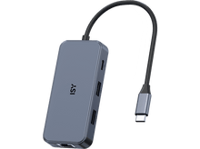 Charger l&#39;image dans la galerie, ISY Adaptateur Multiport 7-en-1 USB-C Argenté (IAD-1033)
