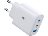 ISY Adaptateur secteur GaN USB-A/USB-C 45 W Blanc (IWC 4145)