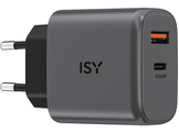 ISY Adaptateur secteur GaN USB-A/USB-C 65 W Gris (IWC 4065-GR)