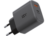 ISY Adaptateur secteur GaN USB-A/USB-C 65 W Gris (IWC 4065-GR)
