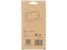 Charger l&#39;image dans la galerie, Étui à rabat ISY pour Samsung Galaxy A14 5G. Emballage de l&#39;étui marron. Contour du téléphone visible.
