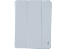 Charger l&#39;image dans la galerie, Étui de tablette bleu clair. L&#39;étui est pliable avec un logo en bas à droite.
