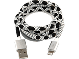 ISY Câble USB - Lightning 1 m Noir / Blanc (IUC-4100-SB-L) Câble Lightning 1 m Noir