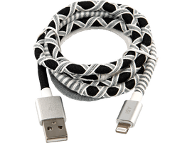 ISY Câble USB - Lightning 1 m Noir / Blanc (IUC-4100-SB-L)