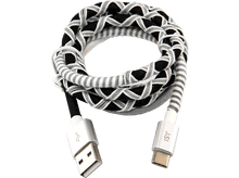 Charger l&#39;image dans la galerie, ISY Câble USB - USB-C 1 m Noir / Blanc (IUC-4100-SB-C)
