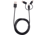 ISY Câble USB -  USB-C / microUSB / Lighting 1.6 m Noir (IUC-3100)