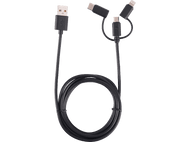 ISY Câble USB -  USB-C / microUSB / Lighting 1.6 m Noir (IUC-3100)