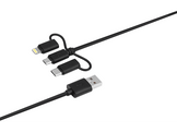 ISY Câble USB -  USB-C / microUSB / Lighting 1.6 m Noir (IUC-3100)