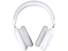 Charger l&#39;image dans la galerie, Casque blanc, vue de dessus, montrant les oreillettes et le bandeau sur fond blanc.
