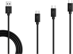 ISY Câble USB-A - USB-C Noir - 3 pièces (IZB-543)
