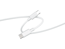 Charger l&#39;image dans la galerie, Câble USB-C blanc avec texture tressée blanche et connecteurs USB-C aux deux extrémités.
