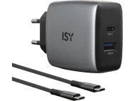 ISY Chargeur GaN 45 W Gris (IAC-4512-GY)