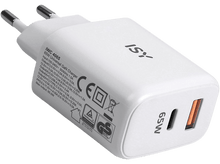 Charger l&#39;image dans la galerie, ISY Chargeur secteur USB-A / USB-C 65 W Blanc (IWC-4065)
