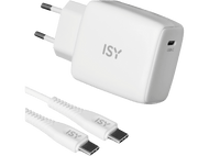 ISY Chargeur USB-C 45 W + Câble USB-C Blanc (IAC-4512)