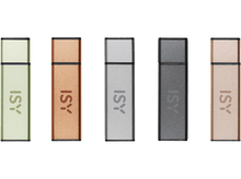 Charger l&#39;image dans la galerie, Cinq clés USB en rangée. Différentes couleurs : vert, bronze, argent, gris, rose. L&#39;étiquette ISY est visible.
