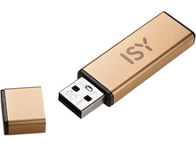 Charger l&#39;image dans la galerie, Une clé USB dorée avec le mot &#39;ISY&#39; imprimé et un capuchon.
