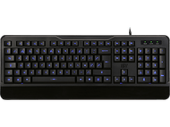 Clavier noir avec touches rétroéclairées bleues. Texte : ISY. Il possède un pavé numérique et des touches de fonction.