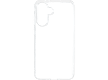 Charger l&#39;image dans la galerie, Coque de téléphone transparente, plastique transparent, forme rectangulaire avec découpes pour caméra et boutons. Fond noir.

