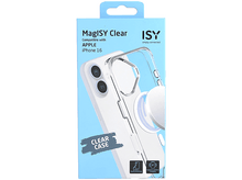 Charger l&#39;image dans la galerie, Une boîte bleu clair avec une coque transparente et une fixation circulaire blanche, avec du texte.
