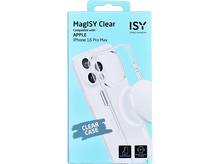 Charger l&#39;image dans la galerie, Une boîte bleu clair avec une coque transparente et une fixation circulaire blanche, avec du texte.
