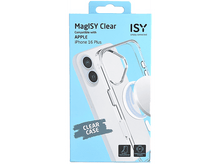 Charger l&#39;image dans la galerie, Une boîte bleu clair avec une coque transparente et une fixation circulaire blanche, avec du texte.
