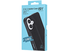 Charger l&#39;image dans la galerie, Boîte bleue et blanche d&#39;un étui portefeuille 2-en-1 pour iPhone 15. L&#39;étui est noir.
