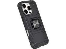 Charger l&#39;image dans la galerie, Coque noire pour iPhone avec support de bague et protection d&#39;appareil photo.
