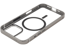 Charger l&#39;image dans la galerie, Une coque de téléphone transparente avec un anneau noir et des contours de boutons.
