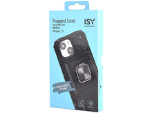 Charger l&#39;image dans la galerie, Une boîte d&#39;un étui robuste compatible avec l&#39;Apple iPhone 15, avec un support.
