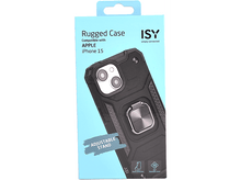 Charger l&#39;image dans la galerie, Boîte de coque de téléphone noire et grise avec support réglable, pour iPhone 15.
