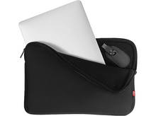 Charger l&#39;image dans la galerie, Housse d&#39;ordinateur portable noire avec un ordinateur portable et une clé USB.
