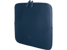 Charger l&#39;image dans la galerie, Housse pour ordinateur portable bleu marine avec fermeture éclair et logo &#39;ISY&#39;. Design simple.
