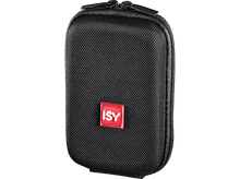 Charger l&#39;image dans la galerie, Étui noir zippé avec une étiquette rouge &#39;ISY&#39;, fond blanc.
