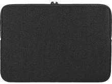 Charger l&#39;image dans la galerie, Une housse d&#39;ordinateur portable noire, vue de dessus, sur fond blanc.
