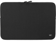 Housse pour ordinateur portable noire. L'étui est fermé par une fermeture éclair.