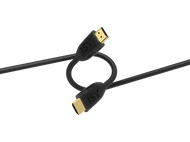 Deux câbles HDMI noirs avec connecteurs dorés. Le mot 'ISY' est imprimé.
