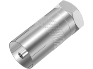 Un graisseur argenté sur fond noir, incliné vers la gauche.