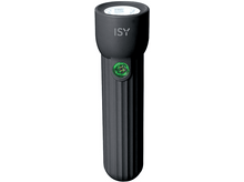 Charger l&#39;image dans la galerie, Lampe de poche ISY noire avec bouton vert.
