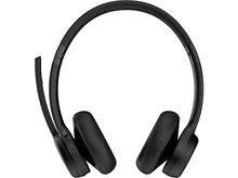 Charger l&#39;image dans la galerie, Casque supra-auriculaire noir avec microphone. Le casque a un design élégant et moderne.
