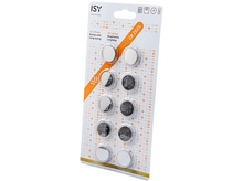 Charger l&#39;image dans la galerie, Blister de dix piles bouton au lithium CR2025. Marque ISY visible.
