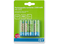 ISY Piles AA rechargeables 2300 mAh 4 pièces (IAB-2002)